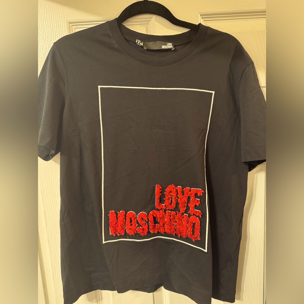 Love Moschino Tee In Black Sz 8